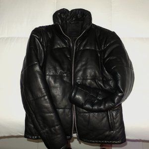 All Saints Leather puffer jacket